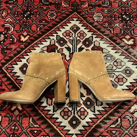 SAM EDELMAN CHANDLER STUDDED SUEDE ZIP CLOSURE ANKLE BOOT 8.5 - Picture 5 of 7